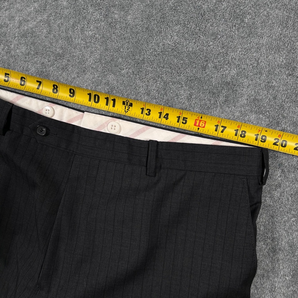 Samuelsohn Suit 2 PC Grey Pinstripe Guabello Super 130 Wool 46R 39x27 Made Italy - Picture 15 of 16